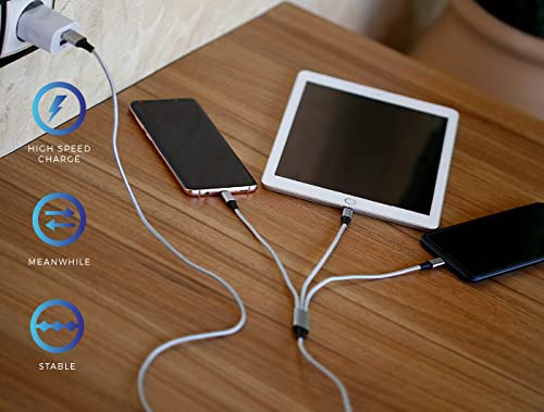 Mutto Adaptateur de Voyage 3 en 1 - Chargeur USB Multi-Universel avec Prises USB-C, Micro USB et Lightning - Câble Inclus – Image 3