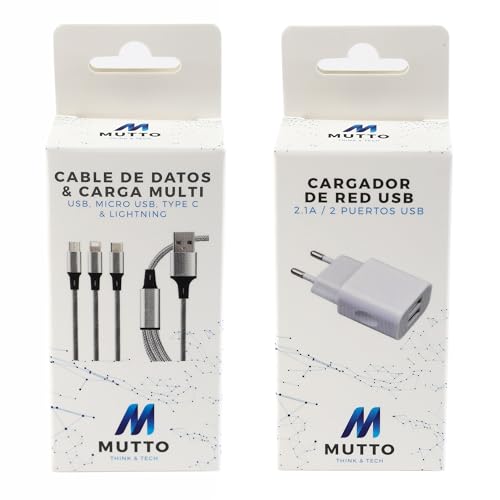 Mutto Adaptateur de Voyage 3 en 1 - Chargeur USB Multi-Universel avec Prises USB-C, Micro USB et Lightning - Câble Inclus – Image 8