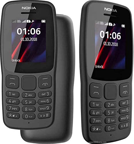 Nokia 106 unlocked 4GB Dual Sim 2018 Gris Foncé avec Lampe Torche LED Radio FM Grand Bouton Téléphone – Image 2