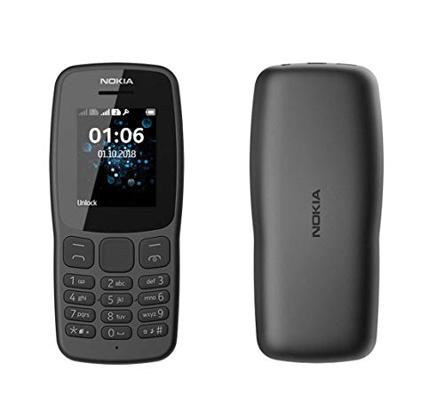 Nokia 106 unlocked 4GB Dual Sim 2018 Gris Foncé avec Lampe Torche LED Radio FM Grand Bouton Téléphone – Image 4