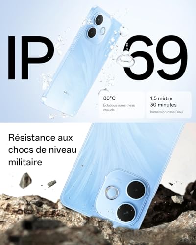 OPPO A5 Pro 4G 8Go RAM + 256Go ROM, Smartphone débloqué avec IA, écran 6,67 Pouces 90 Hz, Appareil Photo 50 Mpx avec autofocus, Batterie 5800 mAh, IP69, Feather Blue (Chargeur SUPERVOOC 45 W Inclus) – Image 3