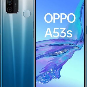 OPPO A53s - Smartphone 4G Débloqué - Téléphone Portable 128 Go - 4 Go de RAM - Écran Immersif 90Hz - Batterie 5000 mAh - Triple Caméra - USB-C - Android 10 - Smartphone Débloqué - Bleu des Tropiques