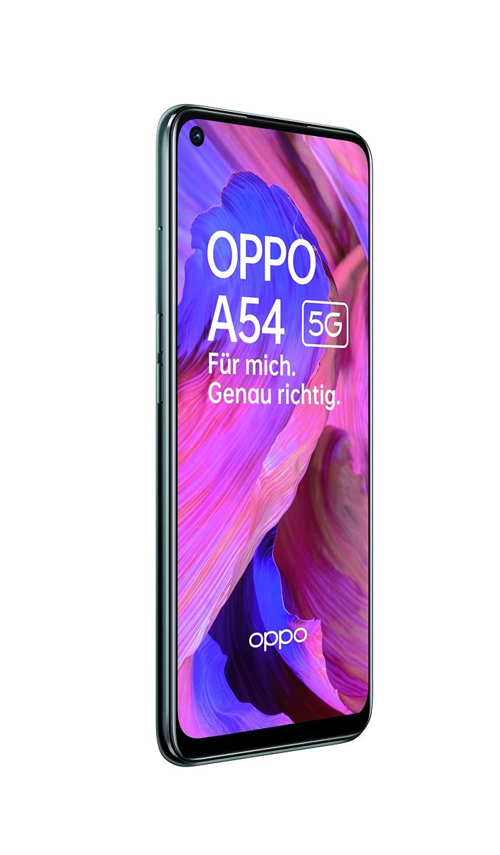 OPPO A54 - Smartphone 5G Débloqué - Téléphone Portable - 64 Go - Écran Ultra Fluide - Quadruple Capteur Photo 48 MP - Processeur Qualcomm Octa-Core - Ultra Grand Angle 8 MP - Autonomie 2 Jours - Noir