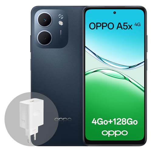 OPPO A5x 4G 4Go RAM + 128Go ROM, Smartphone débloqué avec IA, écran 6,67 Pouces 90 Hz, Appareil Photo 32 Mpx avec autofocus, Batterie 6000 mAh, IP65, Midnight Blue (Chargeur SUPERVOOC 45 W Inclus) – Image 2