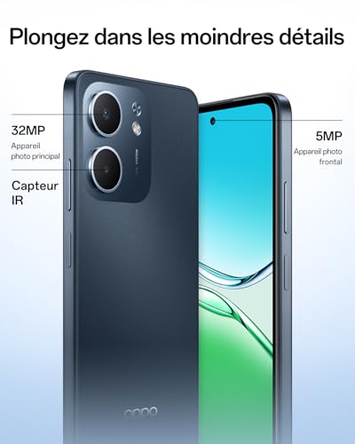 OPPO A5x 4G 4Go RAM + 128Go ROM, Smartphone débloqué avec IA, écran 6,67 Pouces 90 Hz, Appareil Photo 32 Mpx avec autofocus, Batterie 6000 mAh, IP65, Midnight Blue (Chargeur SUPERVOOC 45 W Inclus) – Image 3