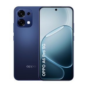 OPPO A6 Pro 5G Smartphone Débloqué, Batterie de 6500mAh, Charge Flash SUPERVOOC 80W, Écran AMOLED 6,57" 120Hz, Dimensity 6300, 8+256 Go, Supercool VC, Caméra AI 50MP + 2MP, IP69, Bleu
