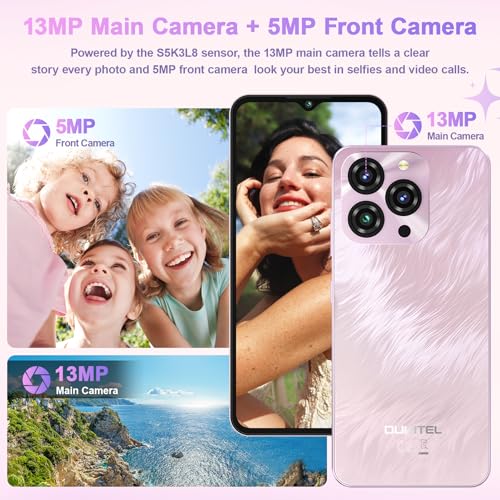 OUKITEL C3 Smartphone Pas Cher - 16(4+12) Go + 64Go/TF 1To Telephone Portable Pas Cher, 6.52" Écran, 5000mAh Smartphone Android 14, 13MP+5MP Téléphone Gaming, 4G Dual SIM/Face ID/GPS/3.5mm - Bleu – Image 6