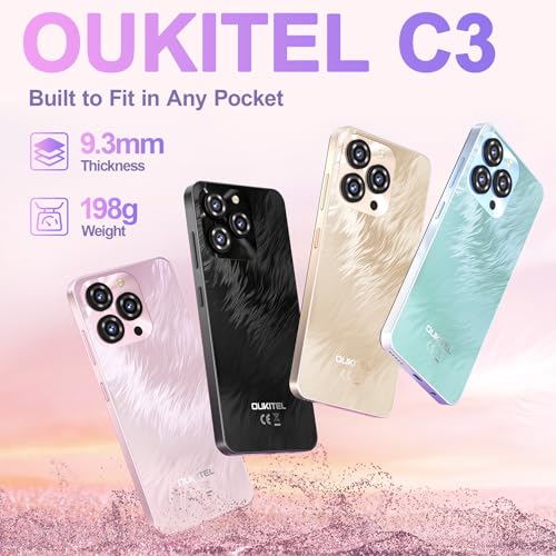 OUKITEL C3 Smartphone Pas Cher - 16(4+12) Go + 64Go/TF 1To Telephone Portable Pas Cher, 6.52" Écran, 5000mAh Smartphone Android 14, 13MP+5MP Téléphone Gaming, 4G Dual SIM/Face ID/GPS/3.5mm - Bleu – Image 7
