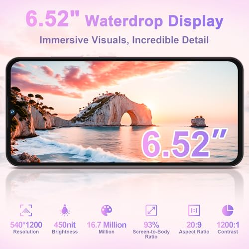 OUKITEL C3 Telephone Portable Pas Cher, 16(4+12) Go + 64Go/TF 1To Smartphone Pas Cher, 6.52" Écran, 5000mAh Téléphone Android 14, 13MP+5MP Smartphone Débloqué, 4G Dual SIM/Face ID/GPS/3.5mm - Rose – Image 4