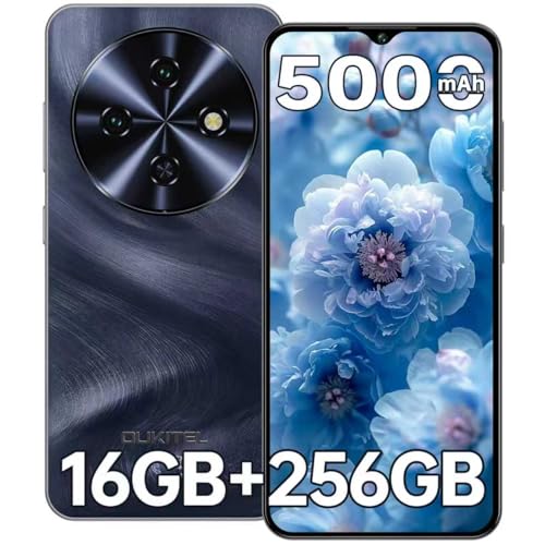 OUKITEL C5 Telephone Portable Pas Cher, 16 Go RAM + 256 Go ROM / 1 to TF, Smartphone Pas Cher écran HD+ de 6.52", téléphone débloqué, Batterie de 5000 mAh, 13 MP + 5 MP, Double SIM, GPS, OTG, Noir – Image 2