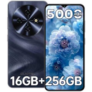 OUKITEL C5 Telephone Portable Pas Cher, 16 Go RAM + 256 Go ROM / 1 to TF, Smartphone Pas Cher écran HD+ de 6.52", téléphone débloqué, Batterie de 5000 mAh, 13 MP + 5 MP, Double SIM, GPS, OTG, Noir