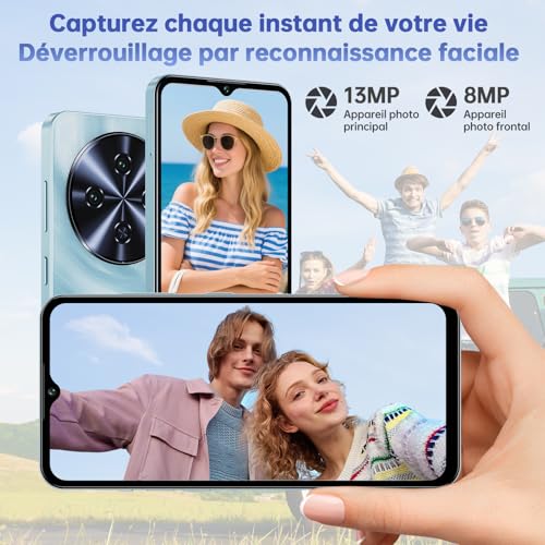 OUKITEL C5 Telephone Portable Pas Cher, 16 Go RAM + 256 Go ROM / 1 to TF, Smartphone Pas Cher écran HD+ de 6.52", téléphone débloqué, Batterie de 5000 mAh, 13 MP + 5 MP, Double SIM, GPS, OTG, Noir – Image 7