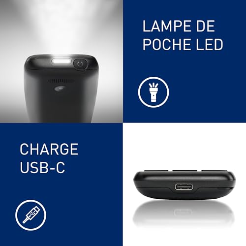 Panasonic KX-TF400EXB Téléphone à Touches 4G Facile à Utiliser, Volte, autonomie fiable Jusqu’à 200 Heures en Mode Veille, Charge USB-C, écran de 2,4 Pouces, Bluetooth, résistance à l’Eau IP44, Noir – Image 7