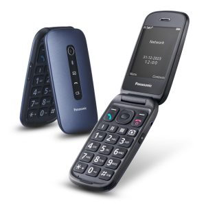 Panasonic KX-TU550EXC Flip Phone, 4G, 1.2MP Camera, Senior Phone with Large 2.8" Screen, 300 Hours Standby Time, Blue