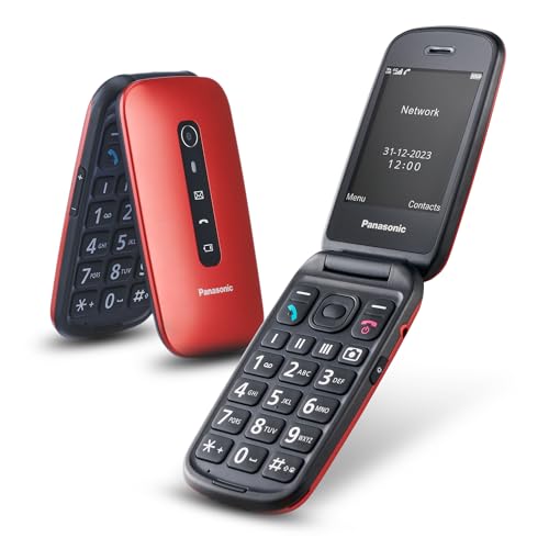 Panasonic KX-TU550EXR Flip Phone, 4G, 1.2MP Camera, with Large 2.8" Screen, 300 Hours Standby Time, Red – Image 2