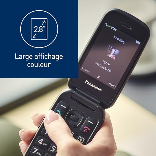 Panasonic KX-TU550EXR Flip Phone, 4G, 1.2MP Camera, with Large 2.8" Screen, 300 Hours Standby Time, Red – Image 4