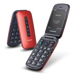 Panasonic KX-TU550EXR Flip Phone, 4G, 1.2MP Camera, with Large 2.8" Screen, 300 Hours Standby Time, Red