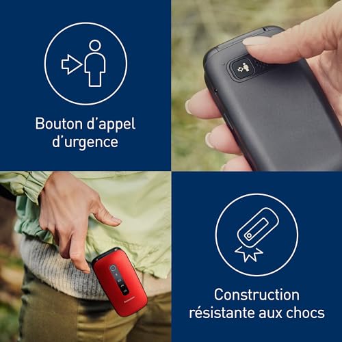 Panasonic KX-TU550EXR Flip Phone, 4G, 1.2MP Camera, with Large 2.8" Screen, 300 Hours Standby Time, Red – Image 5