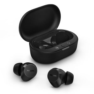 Philips TAT1209BK True Wireless in Ear Bluetooth Headphones - Small Buds. Great Value Natural Sound. Dynamic Bass, Pocket-Sized Charging Case, Clear Calls - Black