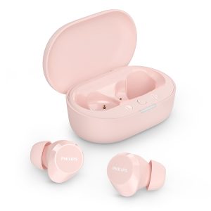 Philips TAT1209PK True Wireless in Ear Bluetooth Headphones - Small Buds. Great Value Natural Sound. Dynamic Bass, Pocket-Sized Charging Case, Clear Calls - Pink