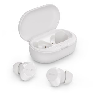Philips TAT1209WT True Wireless in Ear Bluetooth Headphones - Small Buds. Great Value Natural Sound. Dynamic Bass, Pocket-Sized Charging Case, Clear Calls - White