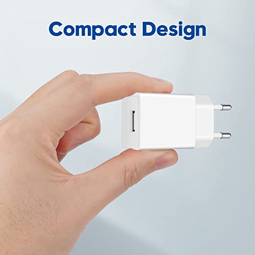 Prise USB 5V1A et Câble USB Type-C, Embout Chargeur USB 5W, Adaptateur Secteur pour Téléphones Portables, Tablettes, Powerbanks, Ecouteurs Bluetooth et Autres Appareils avec Interface USB-C – Image 3