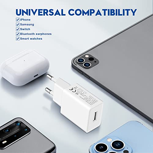 Prise USB 5V1A et Câble USB Type-C, Embout Chargeur USB 5W, Adaptateur Secteur pour Téléphones Portables, Tablettes, Powerbanks, Ecouteurs Bluetooth et Autres Appareils avec Interface USB-C – Image 4