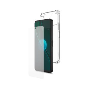 SPC Discovery Pro Protection Pack – Coque Transparente en Silicone + Verre trempé Discovery Pro (6.8") avec Coins renforcés, Extra-résistante et légère