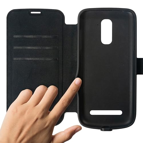 SWISSVOICE - S510-M Wallet Case - Coque De Protection Smartphone - Format Portefeuille avec Porte-Cartes De Crédit - Fermeture Magnétique - pour Smartphone pour Sénior S510-M - Noir – Image 3