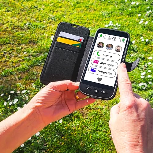 SWISSVOICE - S510-M Wallet Case - Coque De Protection Smartphone - Format Portefeuille avec Porte-Cartes De Crédit - Fermeture Magnétique - pour Smartphone pour Sénior S510-M - Noir – Image 7