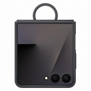 Samsung EF-PF766 - Coque de Protection en Silicone avec Anneau de Support pour Smartphone Galaxy Z Flip7 - Résistante aux Chocs - Fine et adhérente - Noir