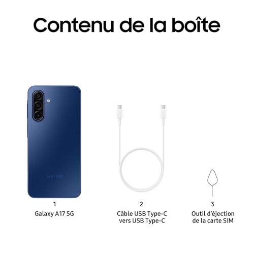 Samsung Galaxy A17 5G 128 Go, Smartphone Android déverrouillé, écran 6,7", Batterie 5000 mAh, Bleu, Version FR – Image 5