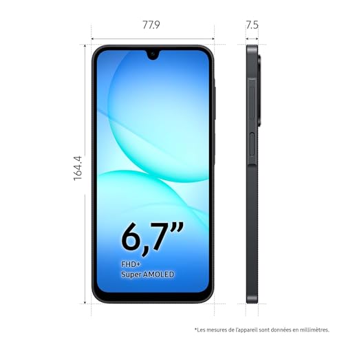 Samsung Galaxy A17 5G 128 Go, Smartphone Android déverrouillé, écran 6,7", Batterie 5000 mAh, Noir, Version FR – Image 4
