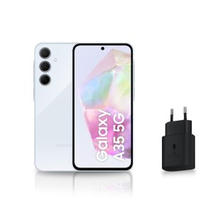 Samsung Galaxy A35 5G, Smartphone Android, 128 Go, Chargeur Secteur Rapide 25W Inclus [Exclusivité Destockage Multimédia], Smartphone déverrouillé, Bleu, Version FR