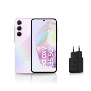 Samsung Galaxy A35 5G, Smartphone Android, 128 Go, Chargeur Secteur Rapide 25W Inclus [Exclusivité Destockage Multimédia], Smartphone déverrouillé, Lilas, Version FR