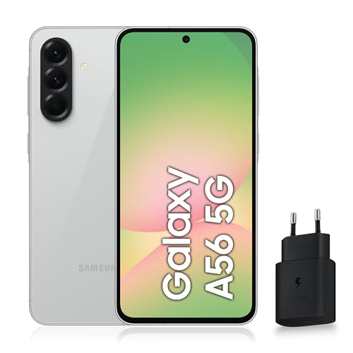 Samsung Galaxy A56 5G, Smartphone Android, 128 Go, Chargeur Secteur Rapide 25W Inclus, Smartphone déverrouillé, Gris, Version FR – Image 2