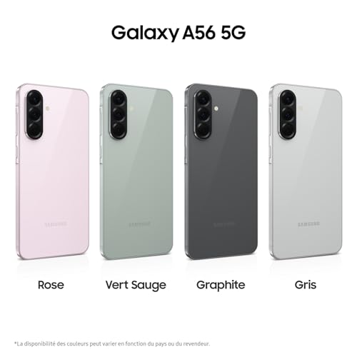 Samsung Galaxy A56 5G, Smartphone Android, 128 Go, Chargeur Secteur Rapide 25W Inclus, Smartphone déverrouillé, Rose, Version FR – Image 3