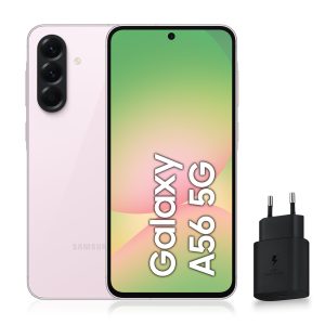 Samsung Galaxy A56 5G, Smartphone Android, 128 Go, Chargeur Secteur Rapide 25W Inclus, Smartphone déverrouillé, Rose, Version FR