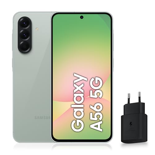 Samsung Galaxy A56 5G, Smartphone Android, 128 Go, Chargeur Secteur Rapide 25W Inclus, Smartphone déverrouillé, Vert Sauge, Version FR – Image 2