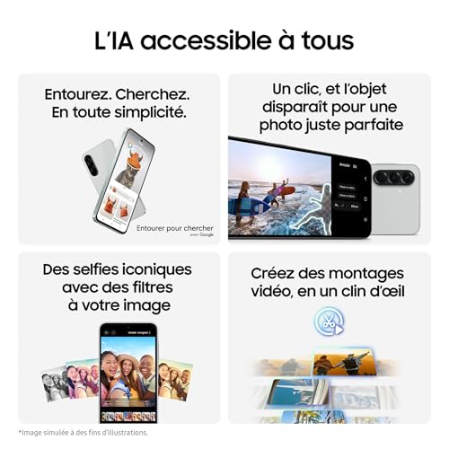 Samsung Galaxy A56 5G, Smartphone Android, 128 Go, Chargeur Secteur Rapide 25W Inclus, Smartphone déverrouillé, Vert Sauge, Version FR – Image 5