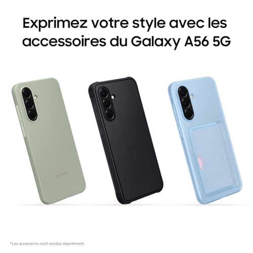 Samsung Galaxy A56 5G, Smartphone Android, 128 Go, Chargeur Secteur Rapide 25W Inclus, Smartphone déverrouillé, Vert Sauge, Version FR – Image 7