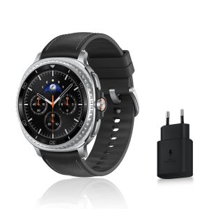 Samsung Galaxy Watch8 Classic, Montre Connectée, Couronne rotative, Galaxy AI, Coach Sommeil, Coach Running, Bluetooth, 46mm, Noir, Chargeur Secteur Rapide 25W Inclus, Version FR