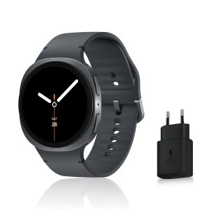 Samsung Galaxy Watch8, Montre Connectée, Coach Running, Coach Sommeil, Galaxy AI, 4G, 44mm, Graphite, Chargeur Secteur Rapide 25W Inclus, Version FR