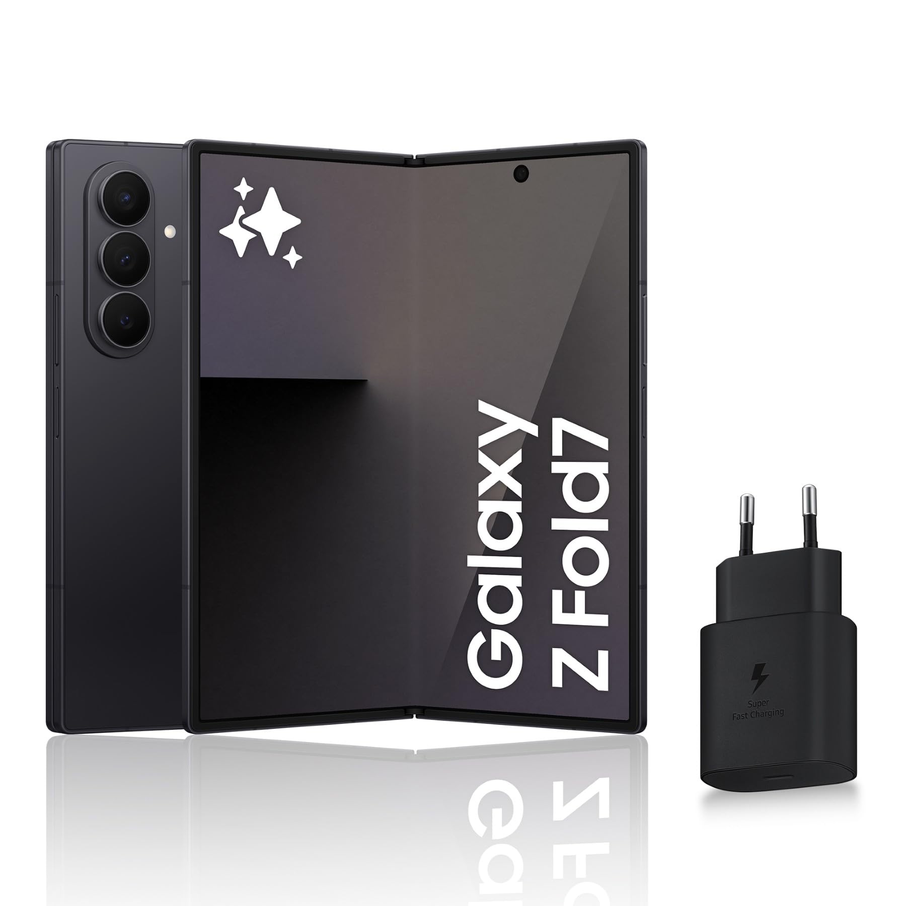 Samsung Galaxy Z Fold7, Smartphone Android 5G avec Galaxy AI, 1 to, Chargeur Secteur Rapide 25W Inclus, Smartphone déverrouillé, Noir Absolu, Version FR