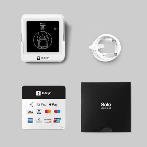SumUp, Solo Terminal de Paiement Carte Bancaire avec Station de Charge et Interface Tactile, Lecteur de Carte Compatible Paiements sans Contact, Carte SIM et Données Mobiles Incluses – Image 7