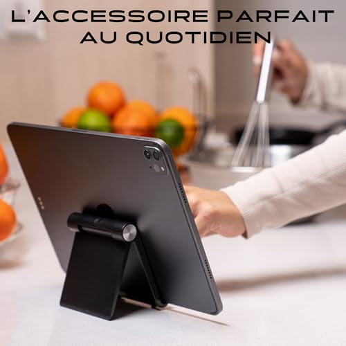 Support Téléphone Portable et Smartphone, pour Bureau, Porte Téléphone, Socle Portable, Accessoire Ajustable, Forme Triangulaire (Noire) – Image 8