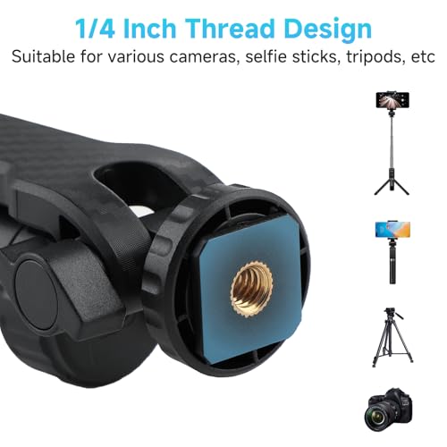 Support Téléphone Trépied avec Double Griffe, Adaptateur Trépied Smartphone à Filetage 1/4", Support Téléphone Appareil Photo Pivotant à 360° et 180°, pour iPhone, Samsung – Image 5