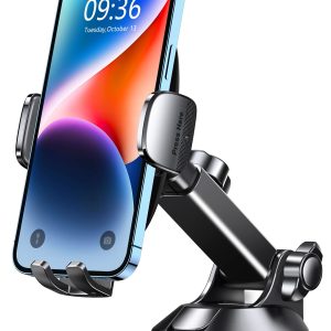 Support Téléphone Voiture, 2025 Amélioré [Ventouse Ultra Puissante] Porte Voiture Telephone Tableau de Bord, Rotation 360° & Opération à Une Main, Attache Voiture Pare-Brise (4-7" Smartphone)