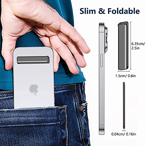 Support de Téléphone Portable de Table en Aluminium Vertical et Horizontal Ultra Mince, Support de Téléphone Portable à Angle réglable pour Accessoires de Smartphone iPhone Samsung - Noir – Image 7