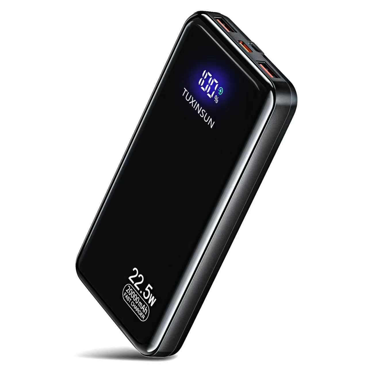 TUXINSUN Batterie Externe 20000mAh Power Bank 22.5W PD3.0 QC4.0 Charge Rapide, Plein Écran LCD USB C Entrée & Sortie Compatible avec iPhone 16 15 Pro Max Samsung iPad